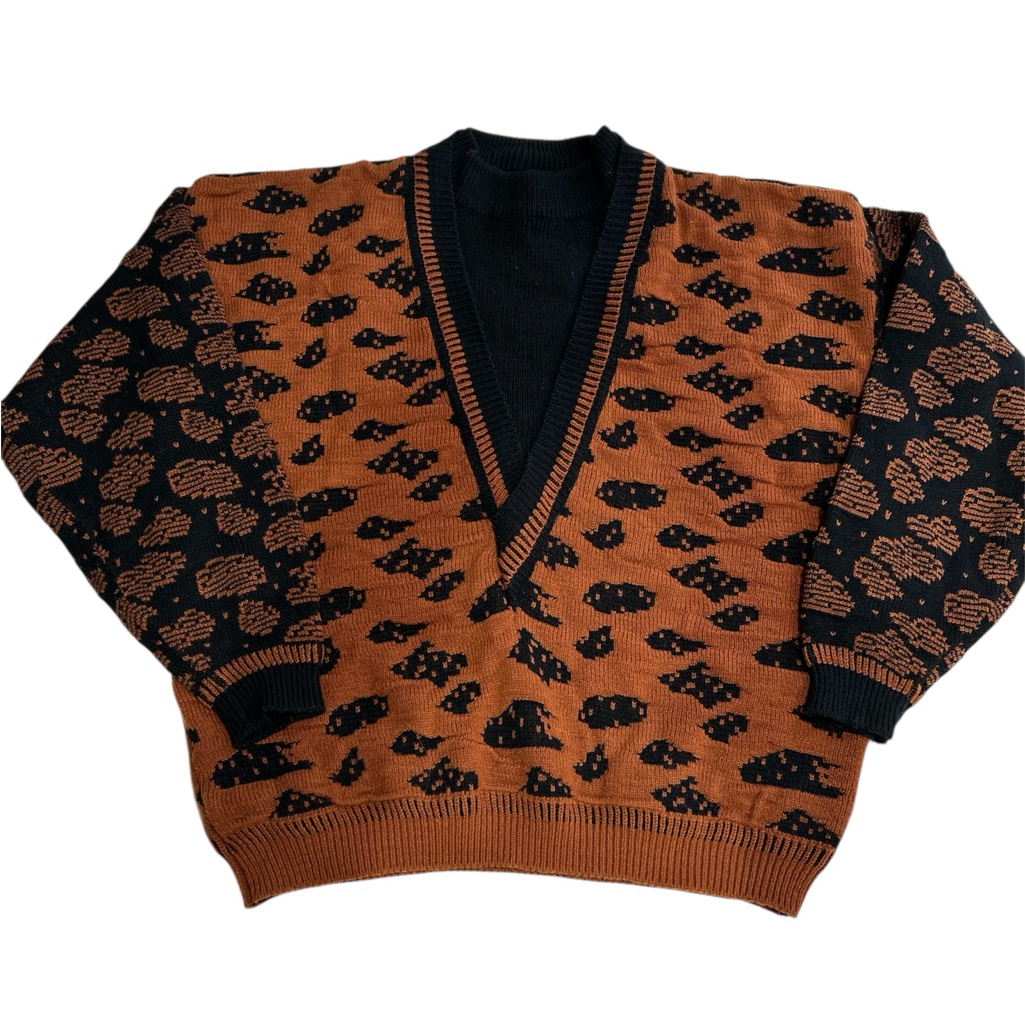 Vintage Cosi Abstract Animal Print Sweater